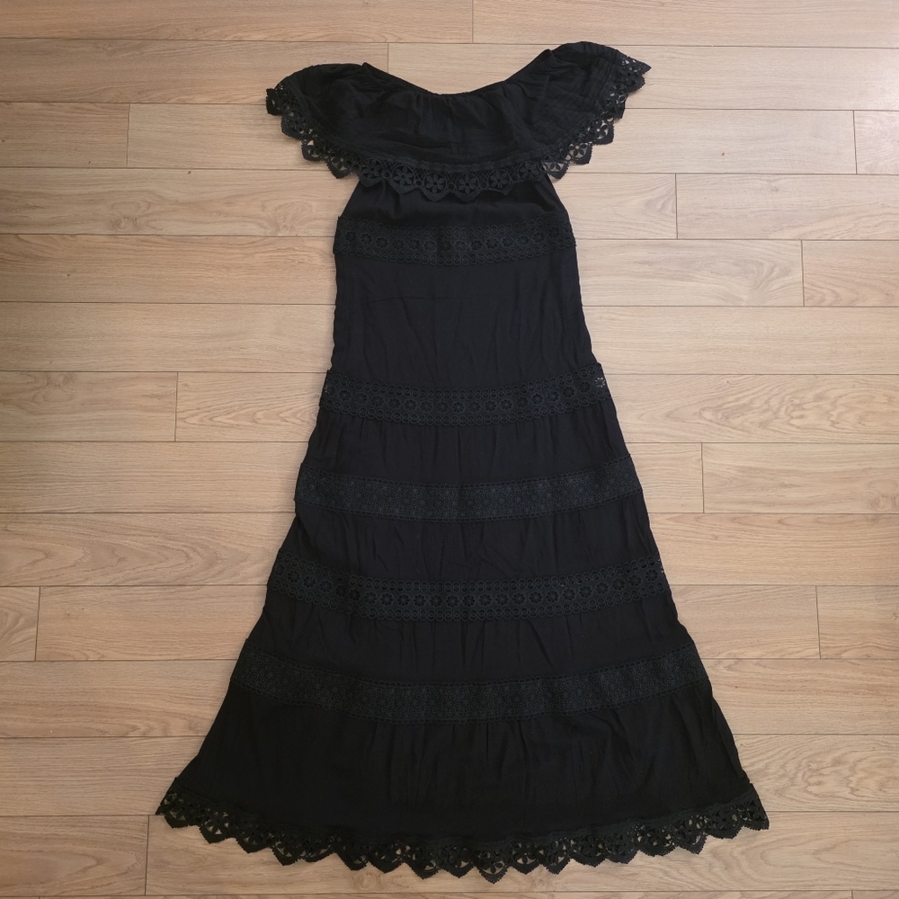 Meghan Los Angeles Off The Shoulder Maxi Dress- M - Picture 8 of 13